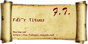 Für Titusz névjegykártya